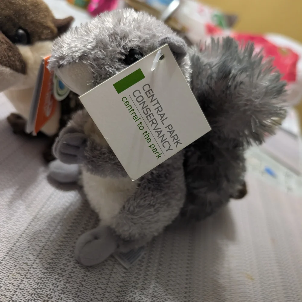 Plush Otter and Squirrel Toy Set - Brown and Gray